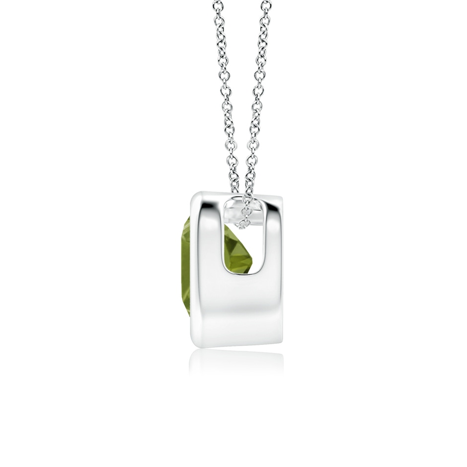 5mm A Bezel-Set Solitaire Heart Peridot Pendant in White Gold side-1