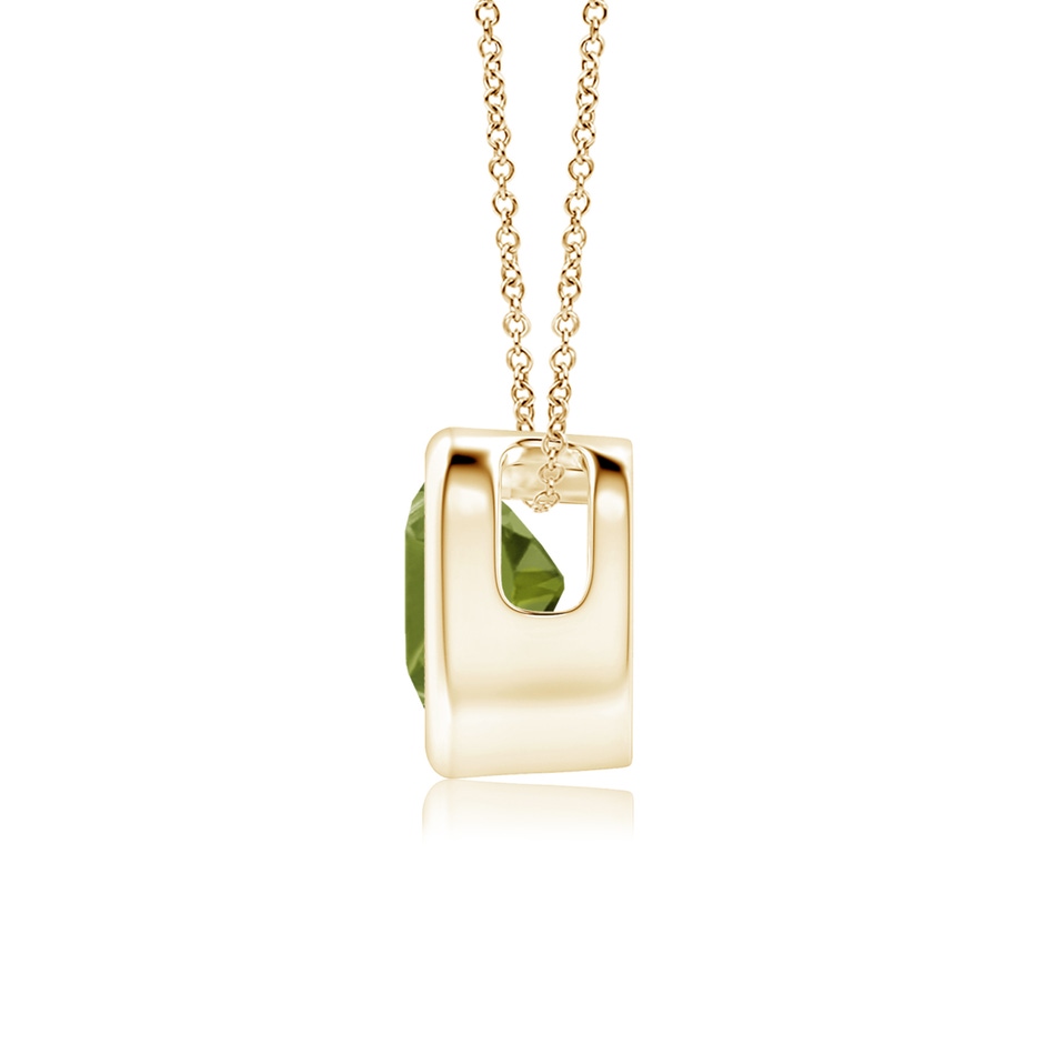 5mm A Bezel-Set Solitaire Heart Peridot Pendant in Yellow Gold side-1