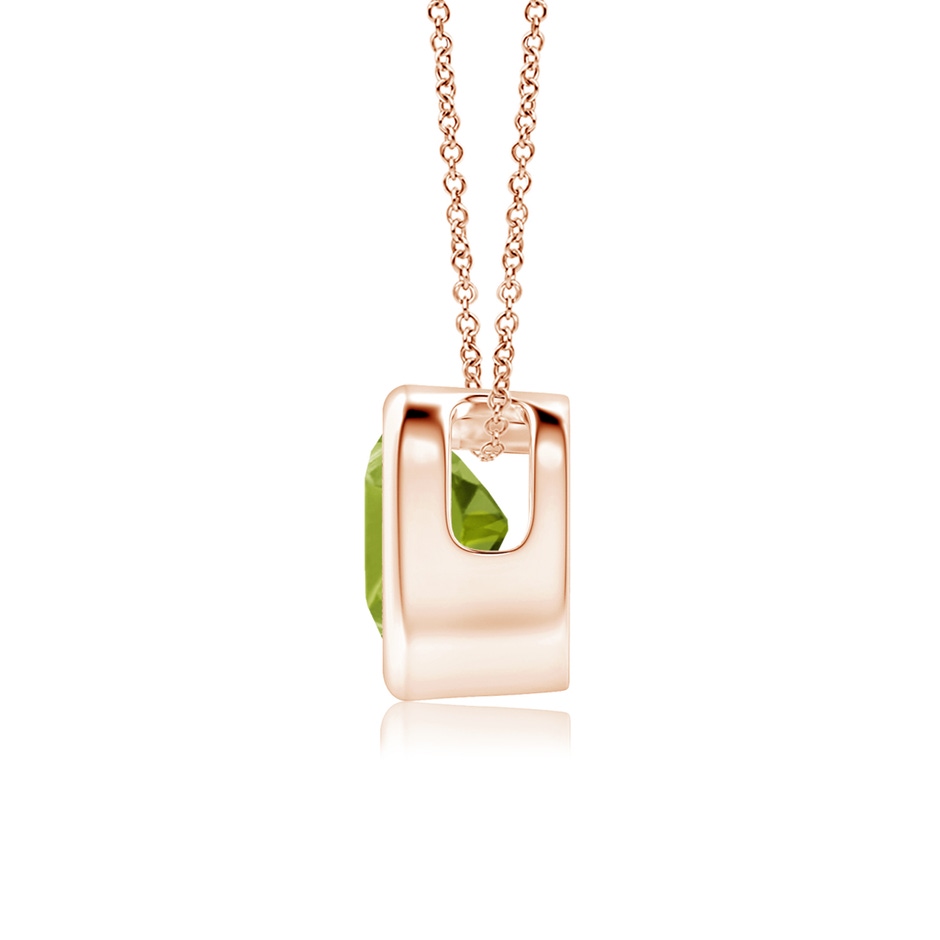 5mm AA Bezel-Set Solitaire Heart Peridot Pendant in Rose Gold side-1