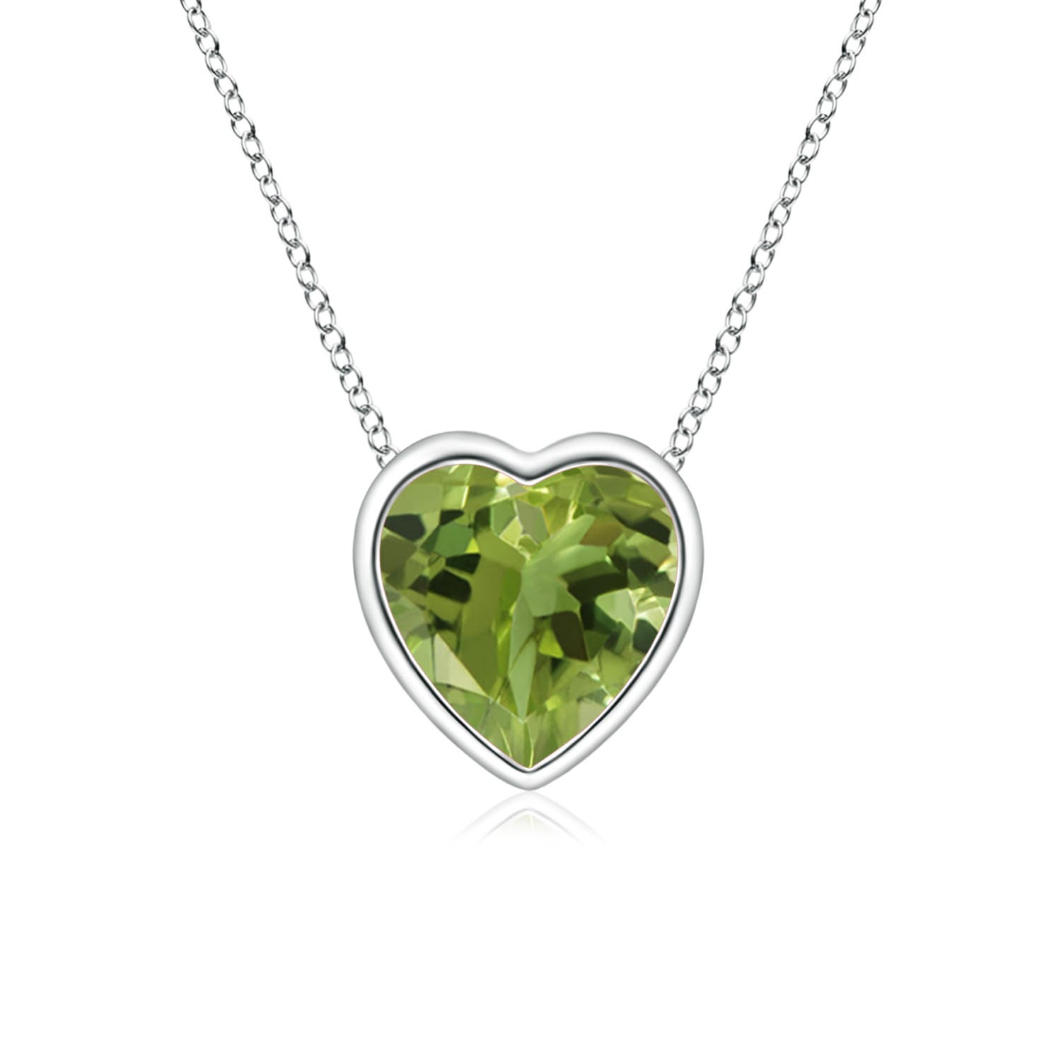 AA - Peridot / 0.35 CT / 14 KT White Gold