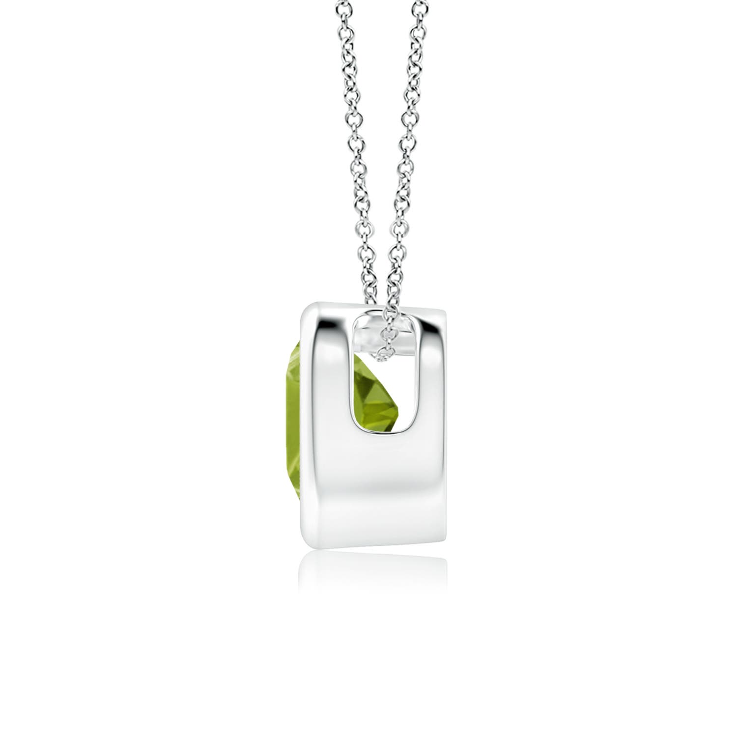 AA - Peridot / 0.35 CT / 14 KT White Gold