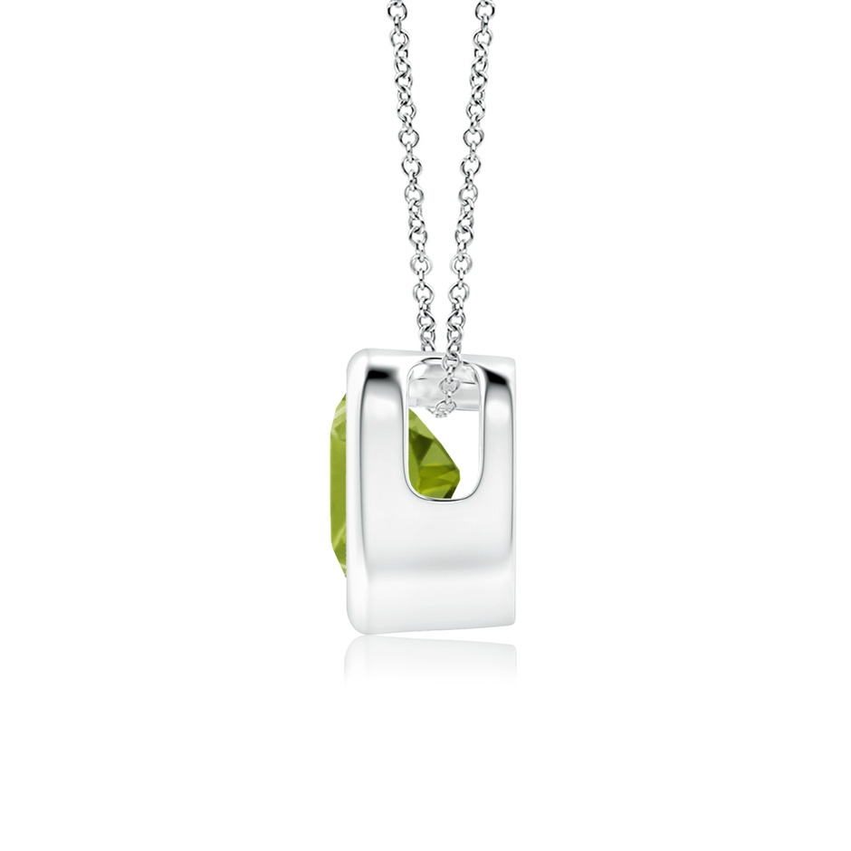 5mm AA Bezel-Set Solitaire Heart Peridot Pendant in White Gold side-1