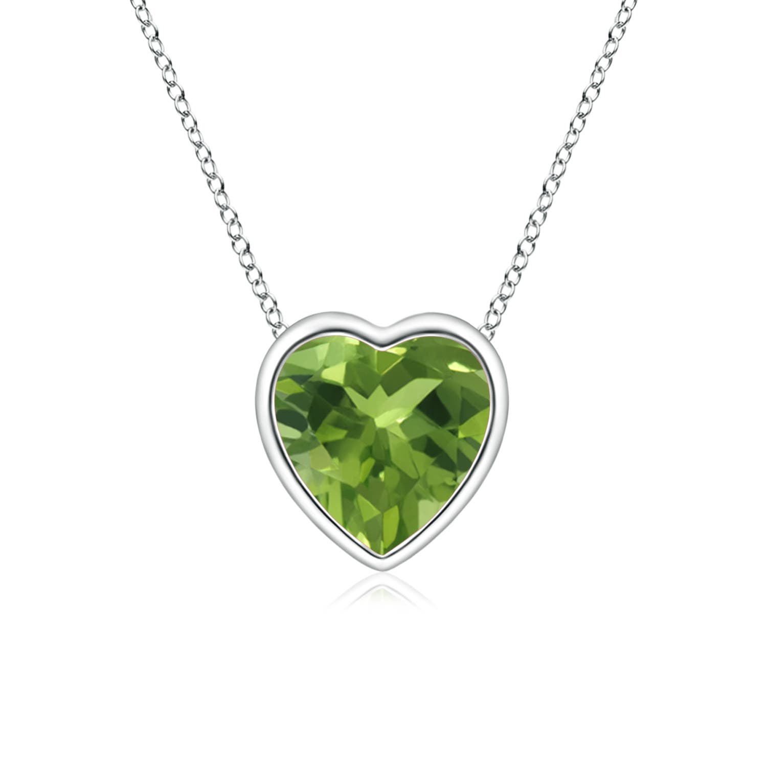 AAA - Peridot / 0.35 CT / 14 KT White Gold