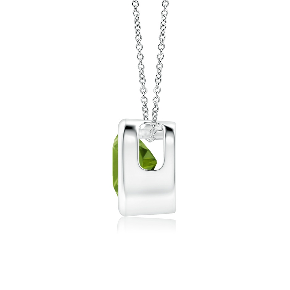 5mm AAA Bezel-Set Solitaire Heart Peridot Pendant in White Gold side-1