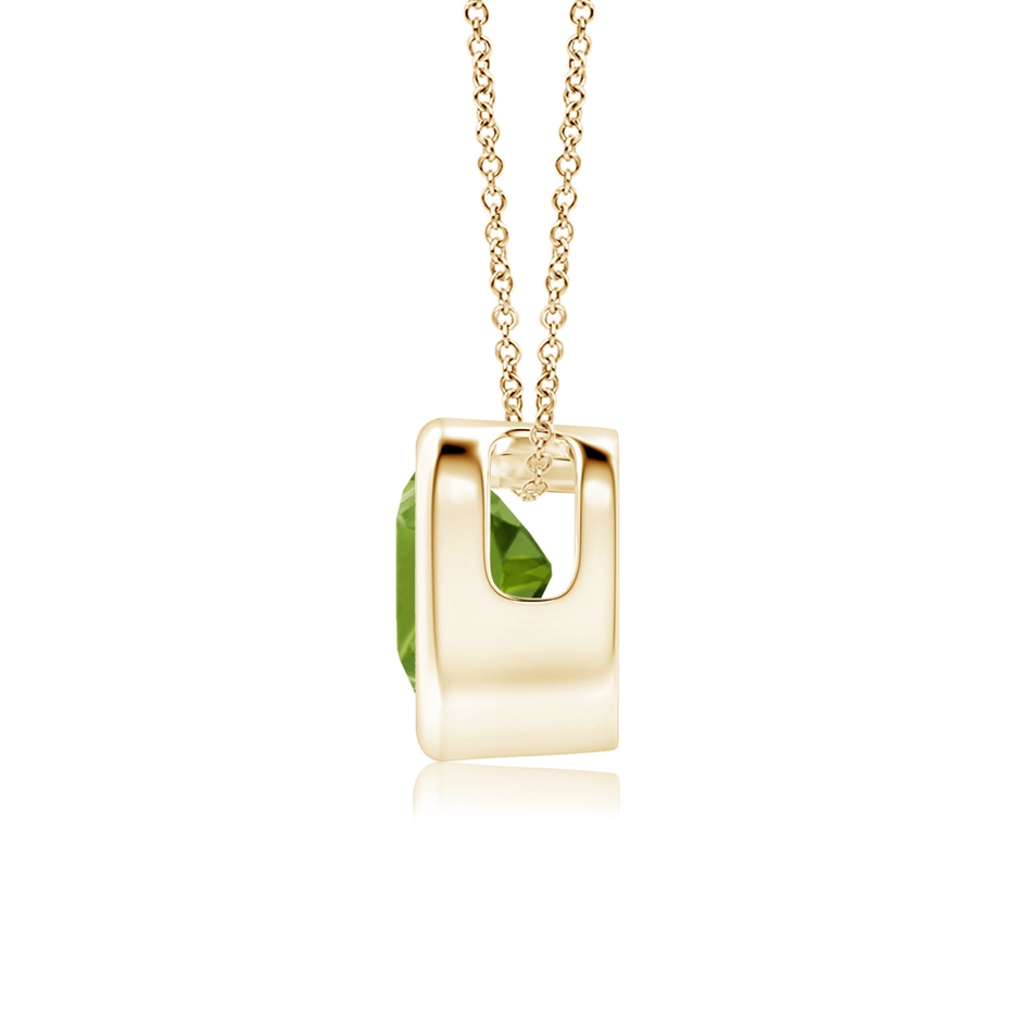 5mm AAA Bezel-Set Solitaire Heart Peridot Pendant in Yellow Gold side-1