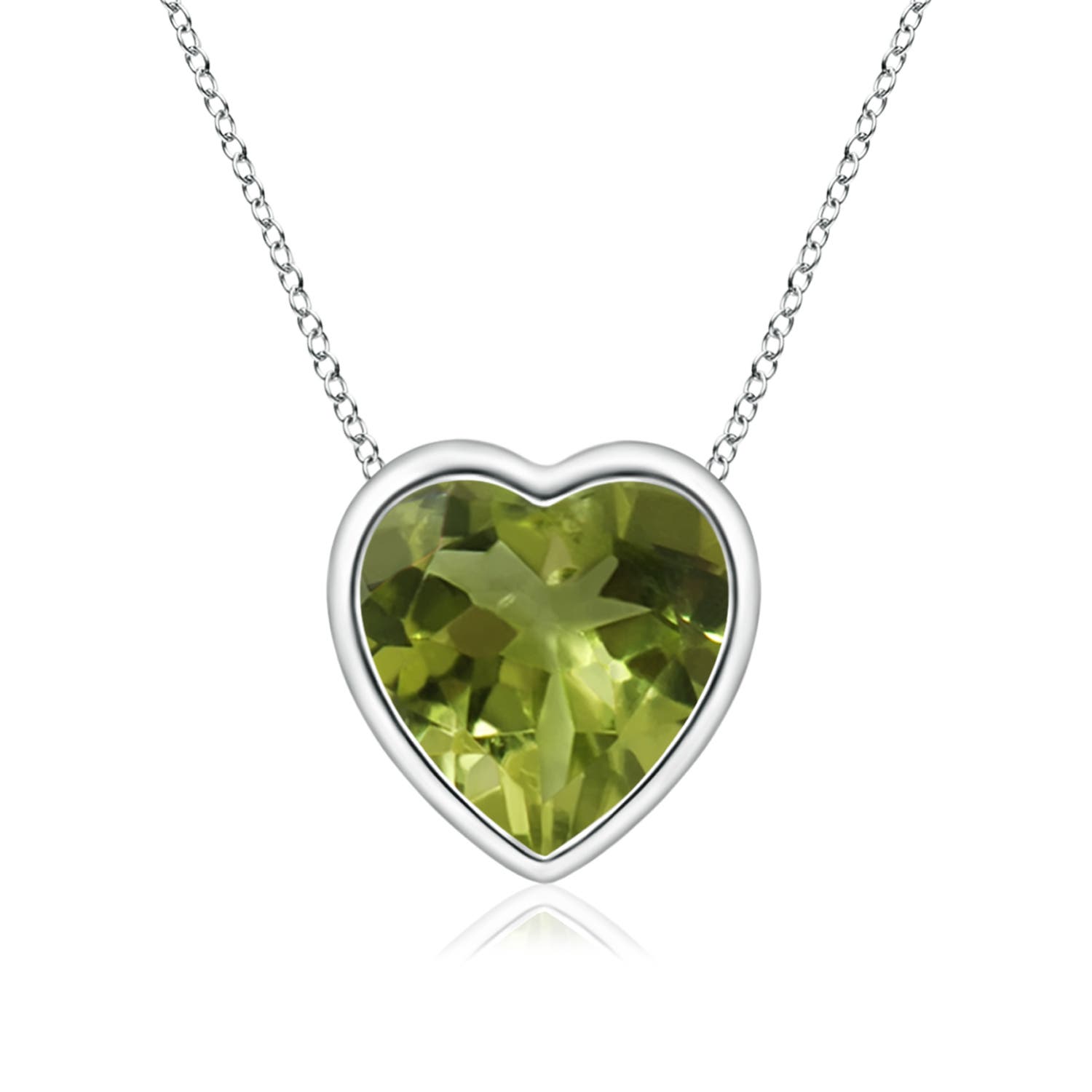 A - Peridot / 0.7 CT / 14 KT White Gold