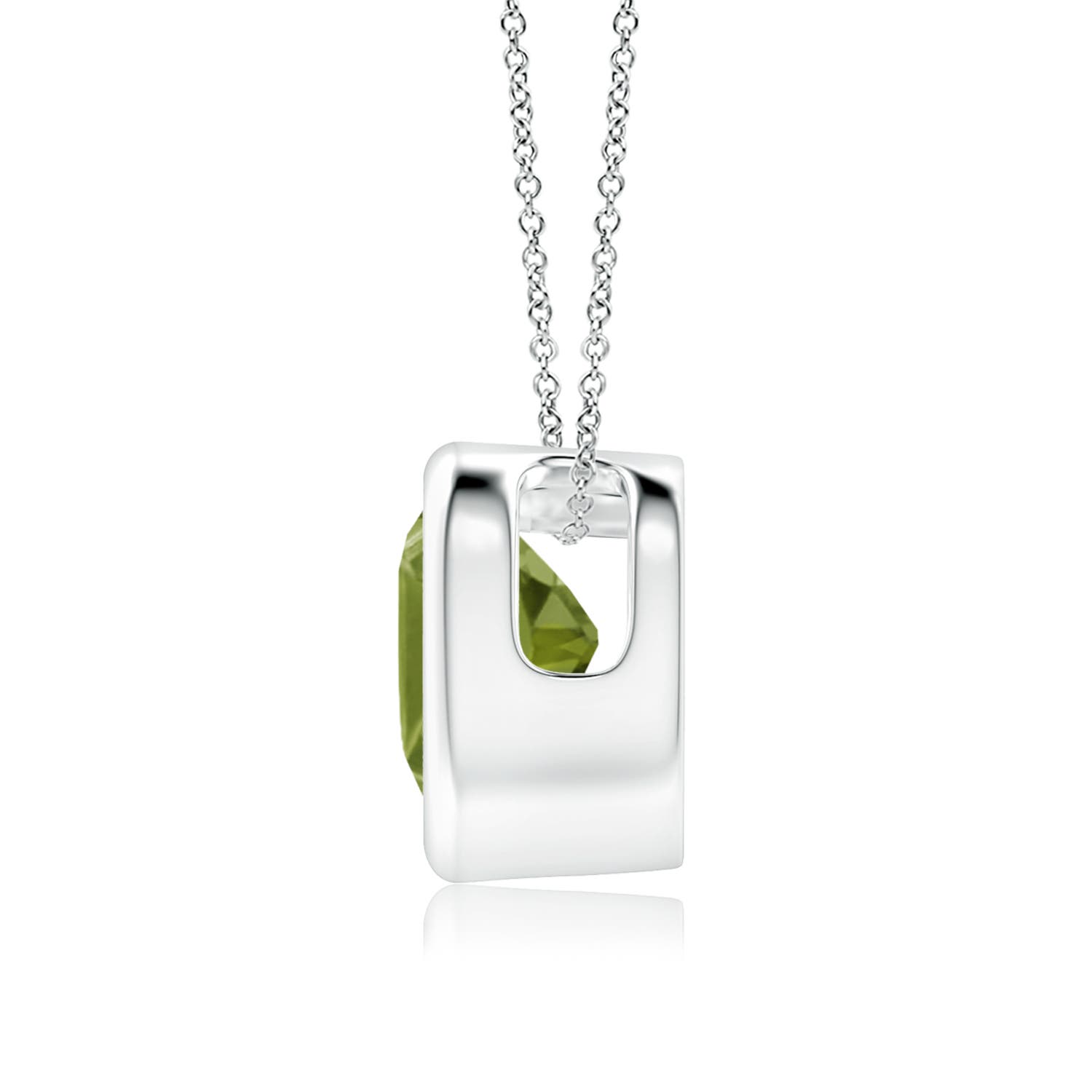 A - Peridot / 0.7 CT / 14 KT White Gold