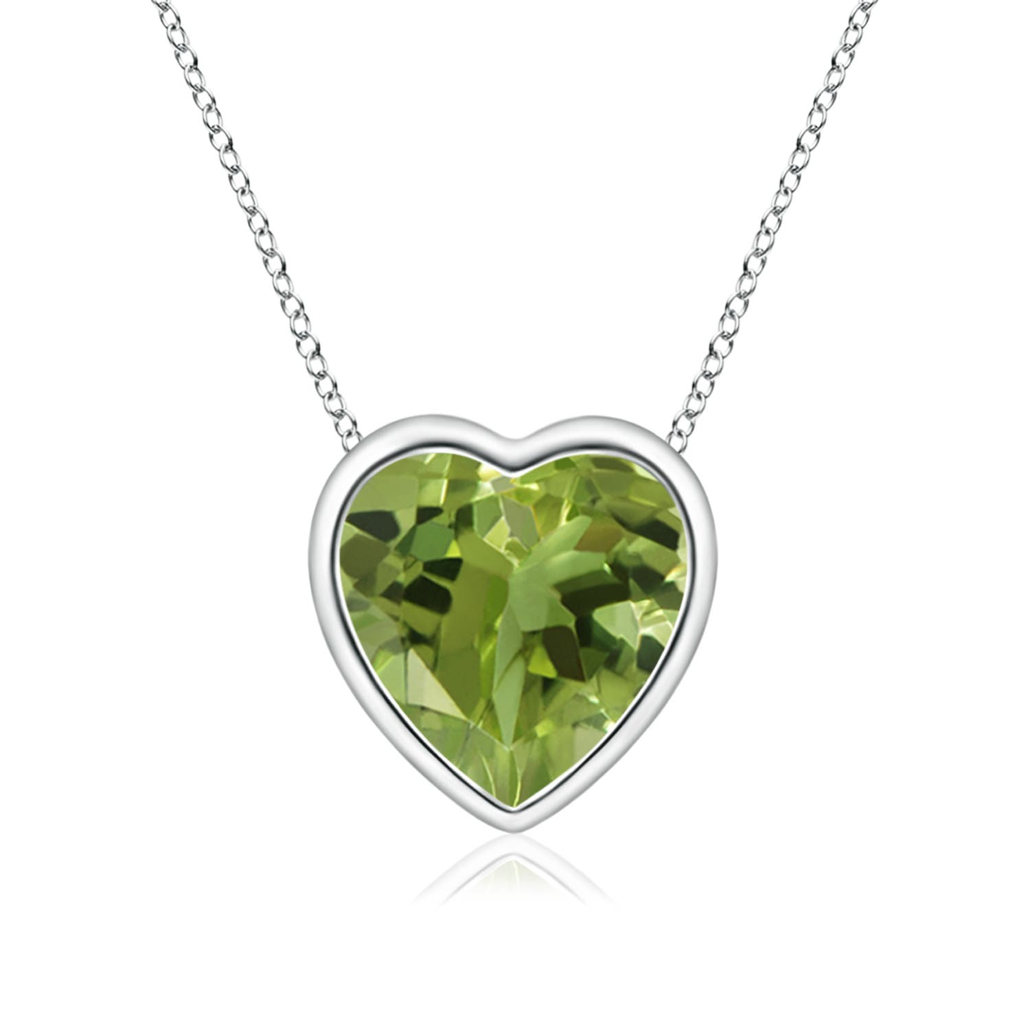 AA - Peridot / 0.7 CT / 14 KT White Gold