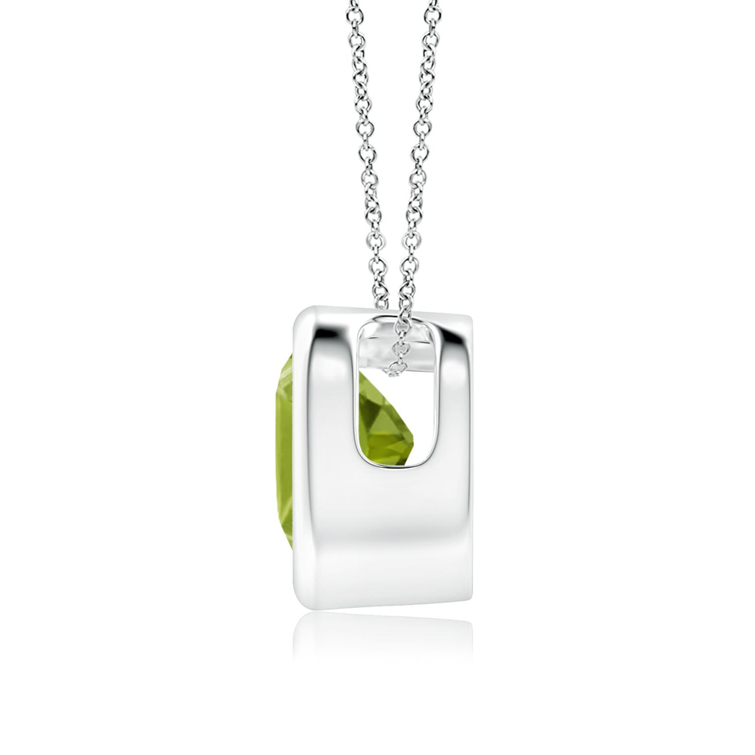 AA - Peridot / 0.7 CT / 14 KT White Gold