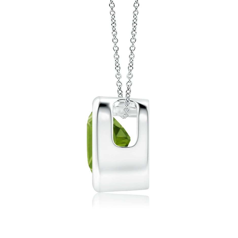 6mm AAA Bezel-Set Solitaire Heart Peridot Pendant in White Gold side-1