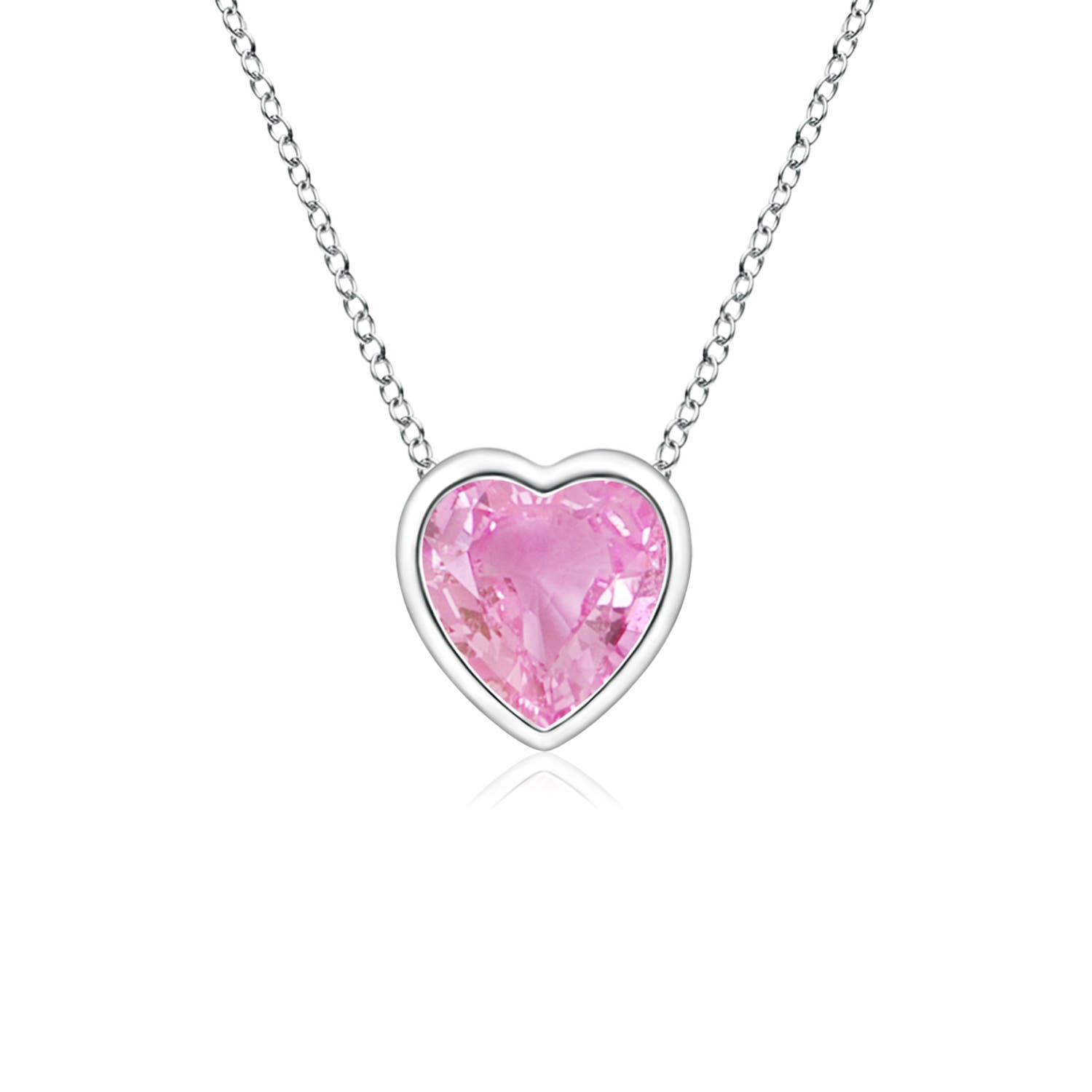 A - Pink Sapphire / 0.25 CT / 14 KT White Gold