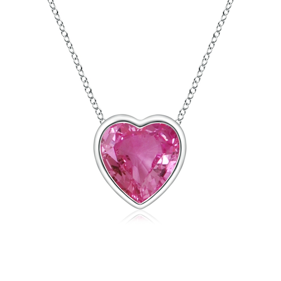 Bezel-Set Solitaire Heart Pink Sapphire Pendant | Angara