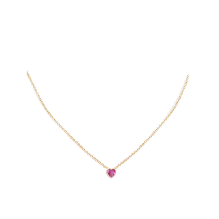 Bezel-Set Solitaire Heart Pink Sapphire Pendant | Angara