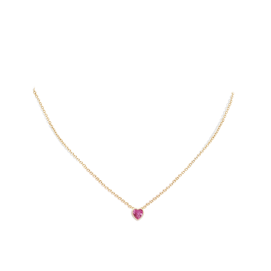 Bezel-Set Solitaire Heart Pink Sapphire Pendant | Angara