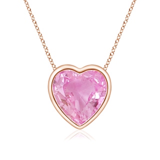 6mm A Bezel-Set Solitaire Heart Pink Sapphire Pendant in Rose Gold