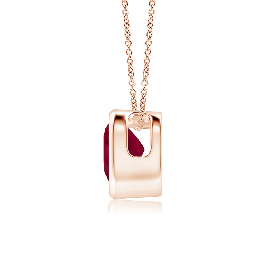 5mm A Bezel-Set Solitaire Heart Ruby Pendant in Rose Gold side-1