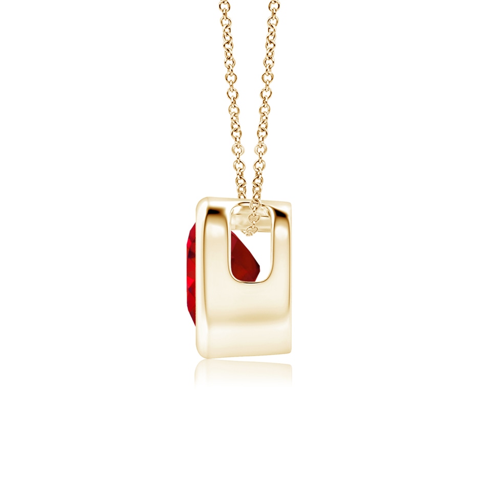 5mm AAA Bezel-Set Solitaire Heart Ruby Pendant in Yellow Gold side-1