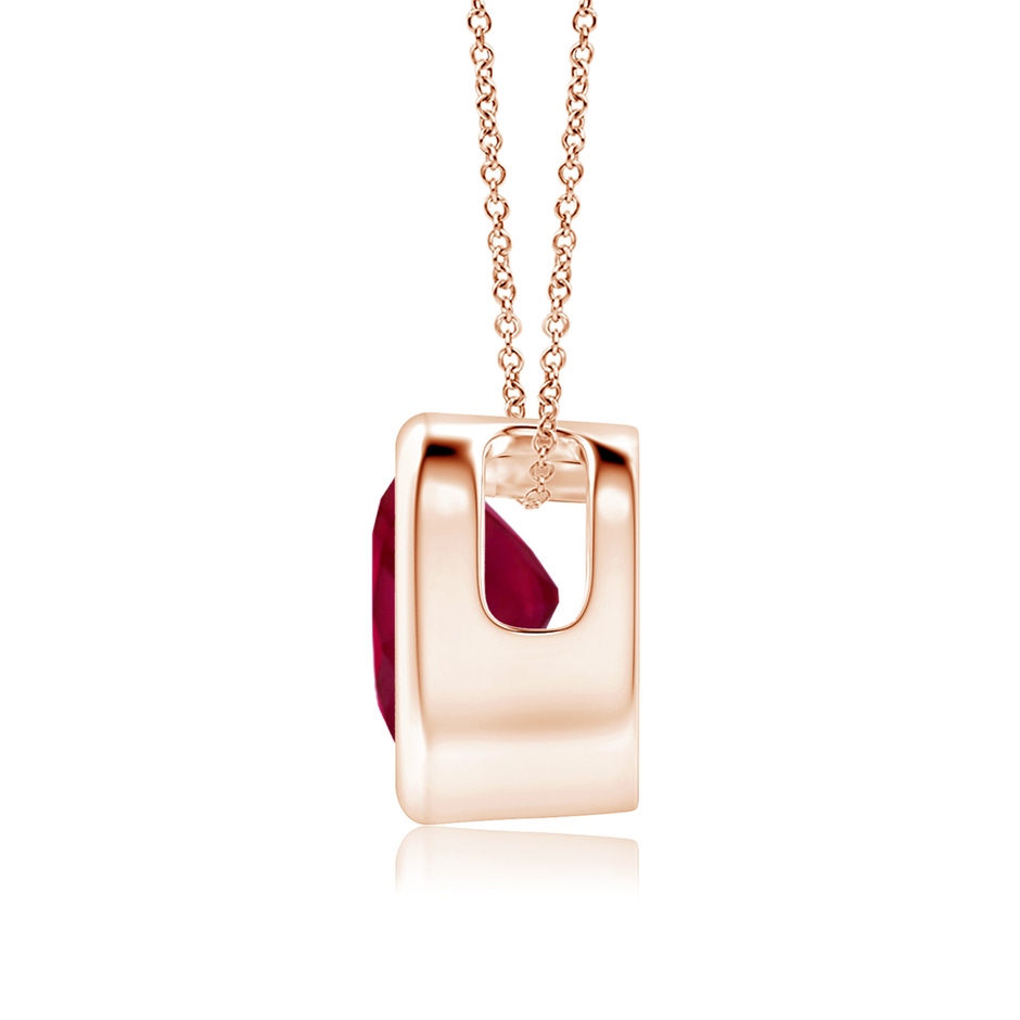 6mm A Bezel-Set Solitaire Heart Ruby Pendant in Rose Gold side-1