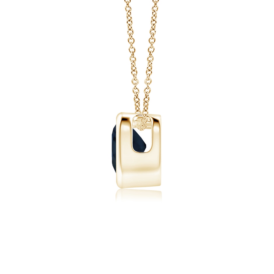 4mm A Bezel-Set Solitaire Heart Blue Sapphire Pendant in Yellow Gold side-1