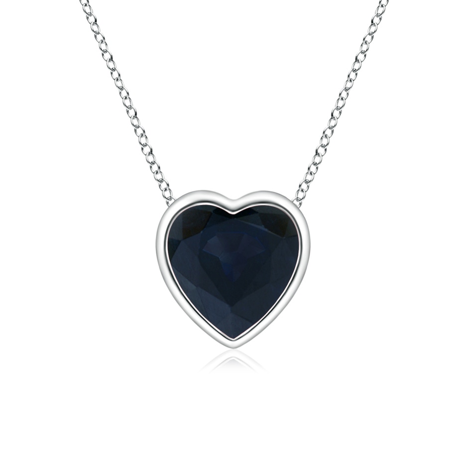 5mm A Bezel-Set Solitaire Heart Blue Sapphire Pendant in P950 Platinum 