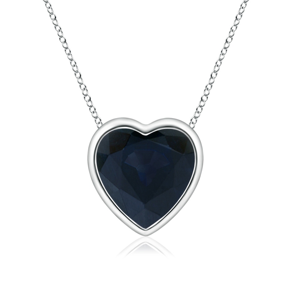 6mm A Bezel-Set Solitaire Heart Blue Sapphire Pendant in P950 Platinum 