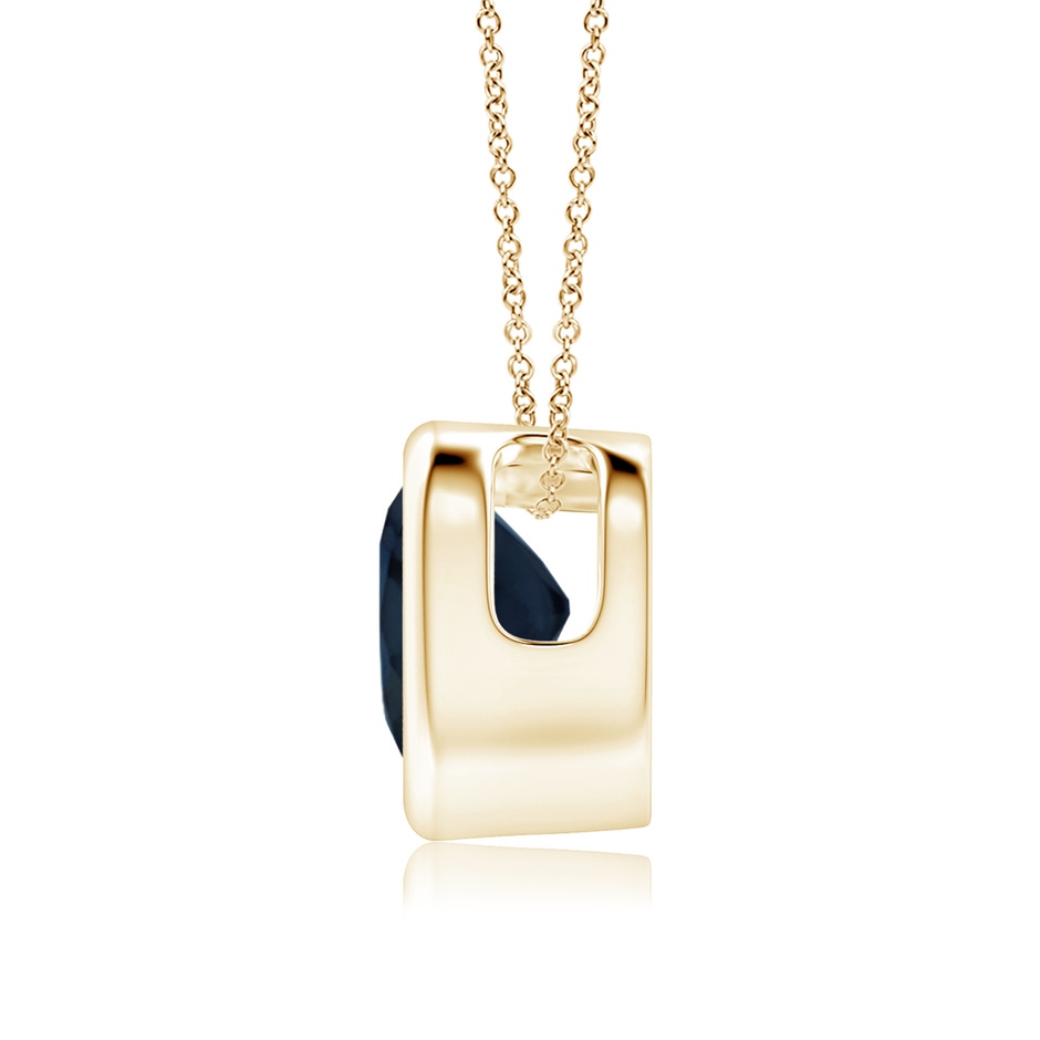 6mm A Bezel-Set Solitaire Heart Blue Sapphire Pendant in Yellow Gold side-1
