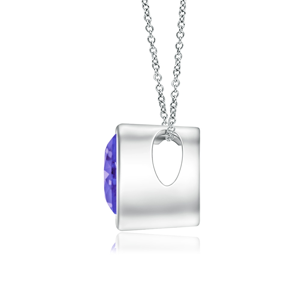 5mm AAA Bezel-Set Solitaire Heart Tanzanite Pendant in White Gold Side-1