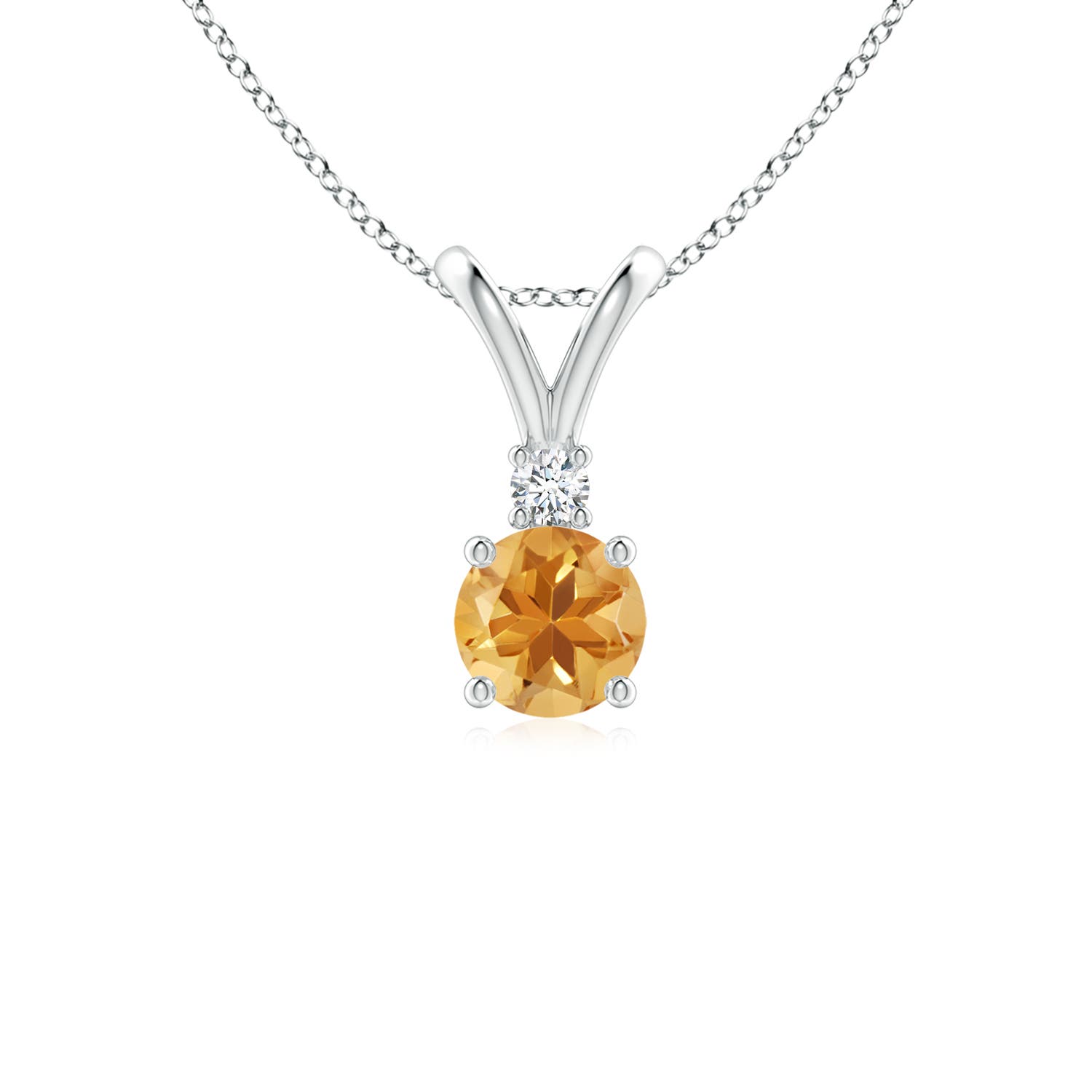 A - Citrine / 0.48 CT / 14 KT White Gold