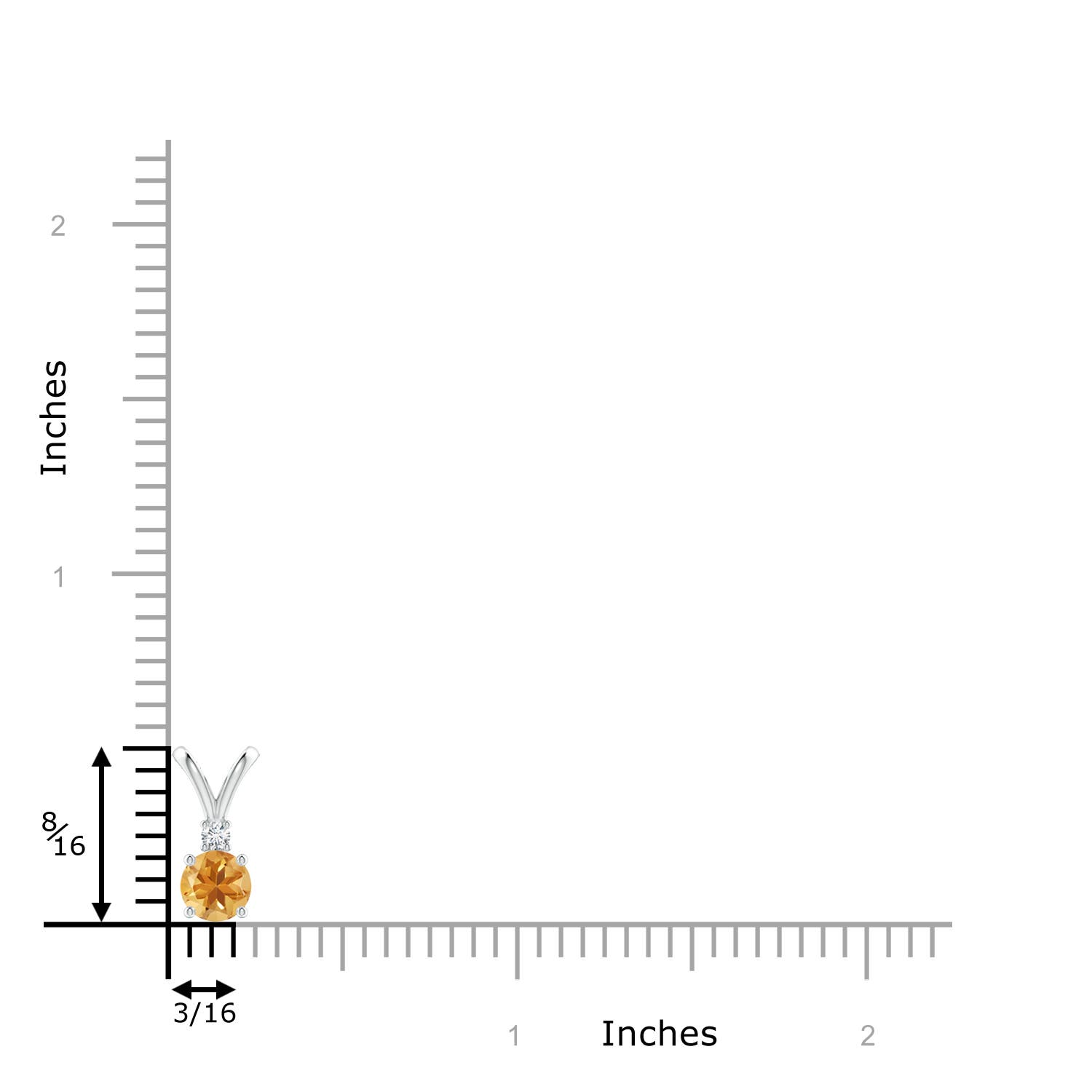 A - Citrine / 0.48 CT / 14 KT White Gold