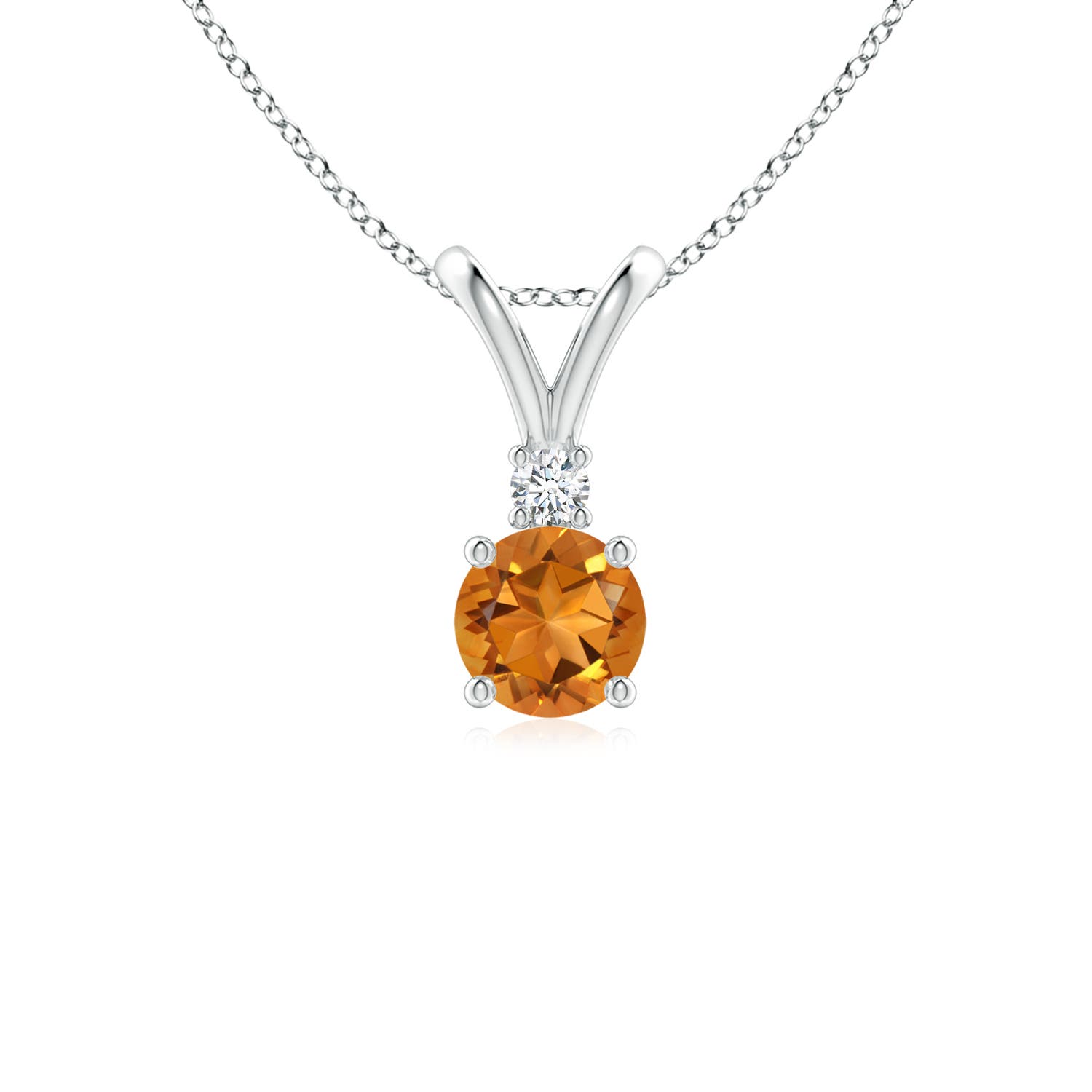 AAA - Citrine / 0.48 CT / 14 KT White Gold