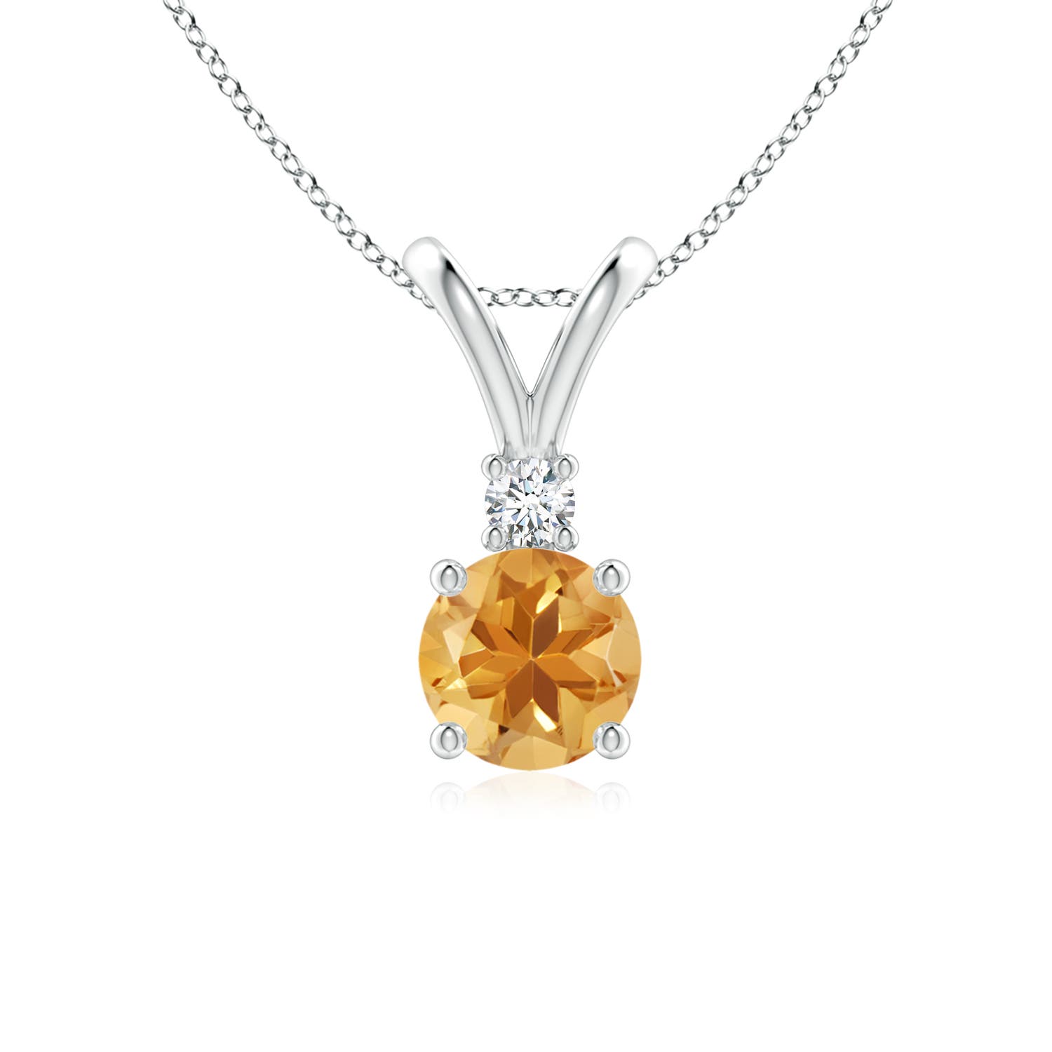 A - Citrine / 0.74 CT / 14 KT White Gold