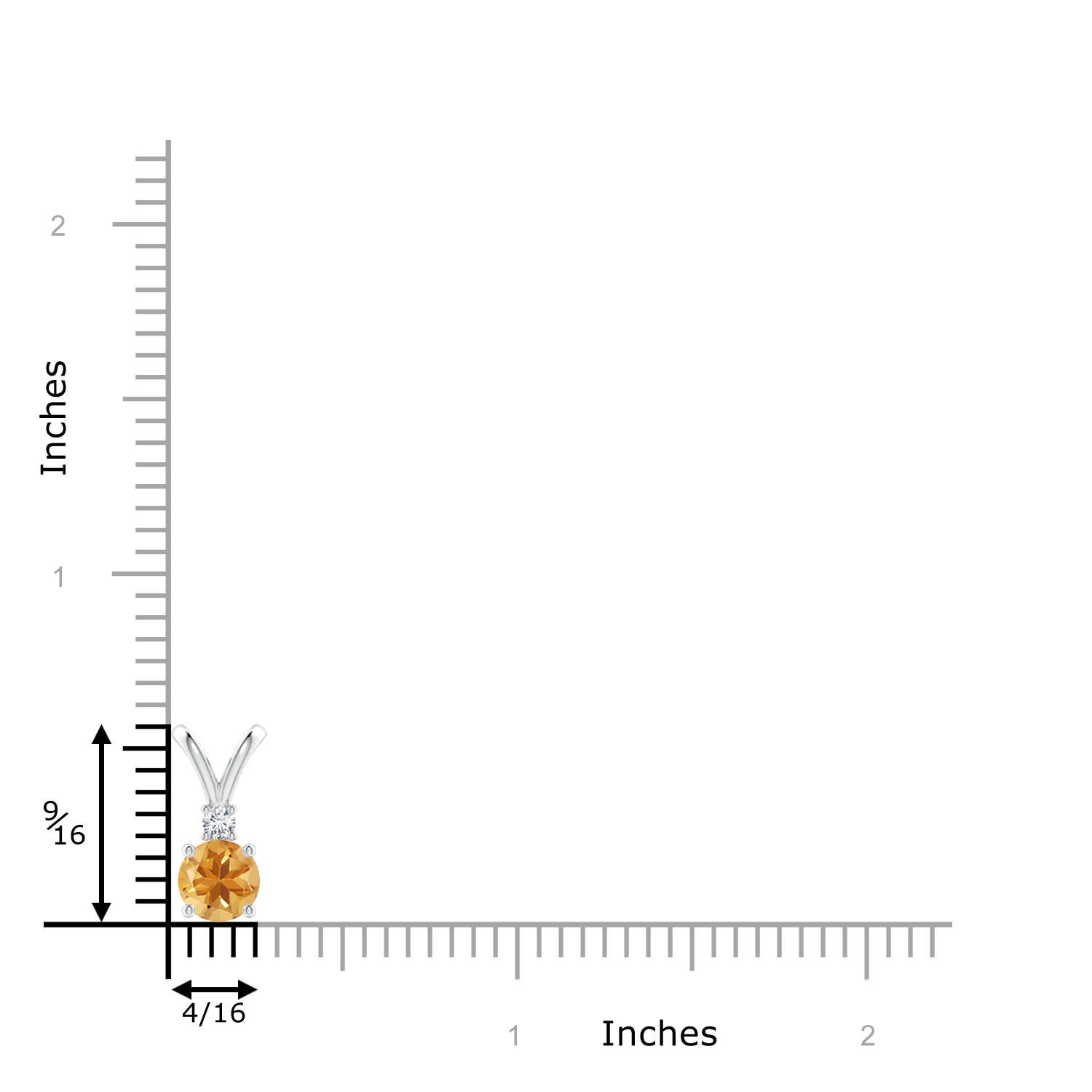 A - Citrine / 0.74 CT / 14 KT White Gold