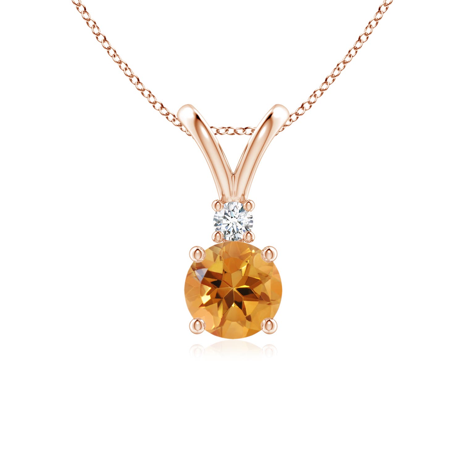 AA - Citrine / 0.74 CT / 14 KT Rose Gold