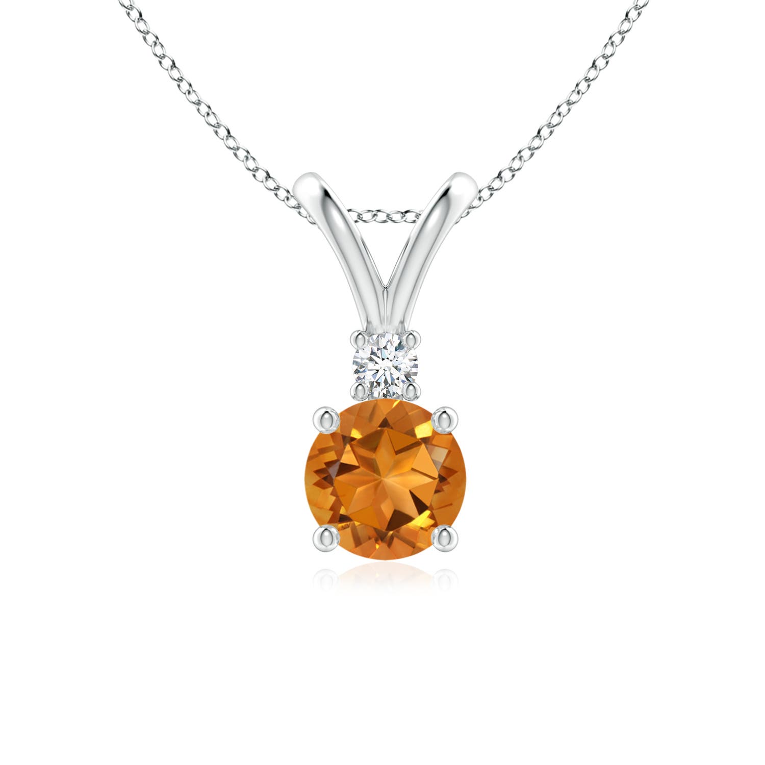 AAA - Citrine / 0.74 CT / 14 KT White Gold