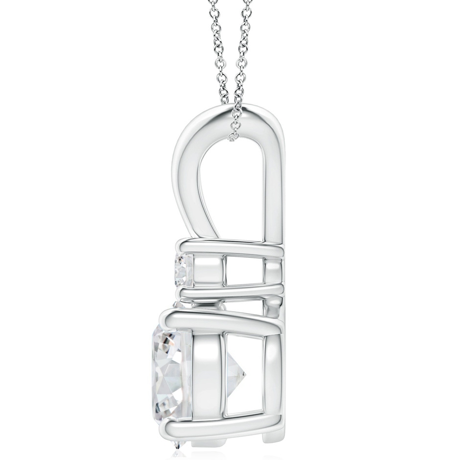 10.1mm HSI2 Round Diamond Solitaire V-Bale Pendant with Diamond Accent in White Gold side 199