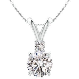 10.1mm IJI1I2 Round Diamond Solitaire V-Bale Pendant with Diamond Accent in P950 Platinum