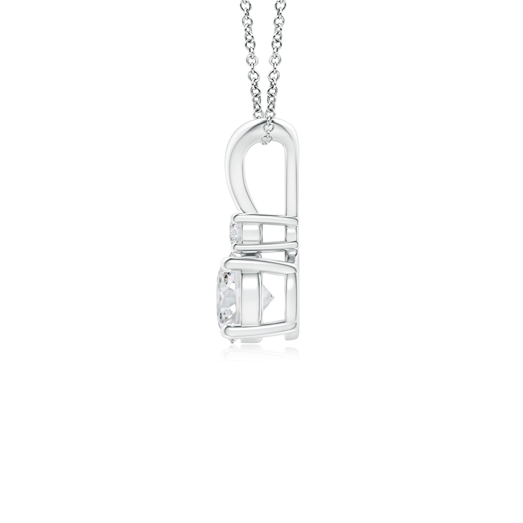 5mm HSI2 Round Diamond Solitaire V-Bale Pendant with Diamond Accent in White Gold - side 199