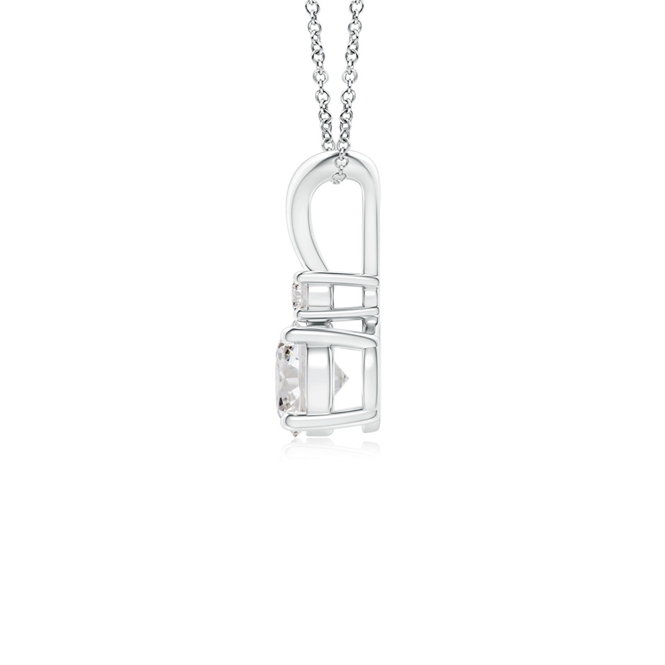 5mm IJI1I2 Round Diamond Solitaire V-Bale Pendant with Diamond Accent in White Gold side 199