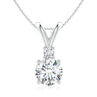 8mm GVS2 Round Diamond Solitaire V-Bale Pendant with Diamond Accent in P950 Platinum