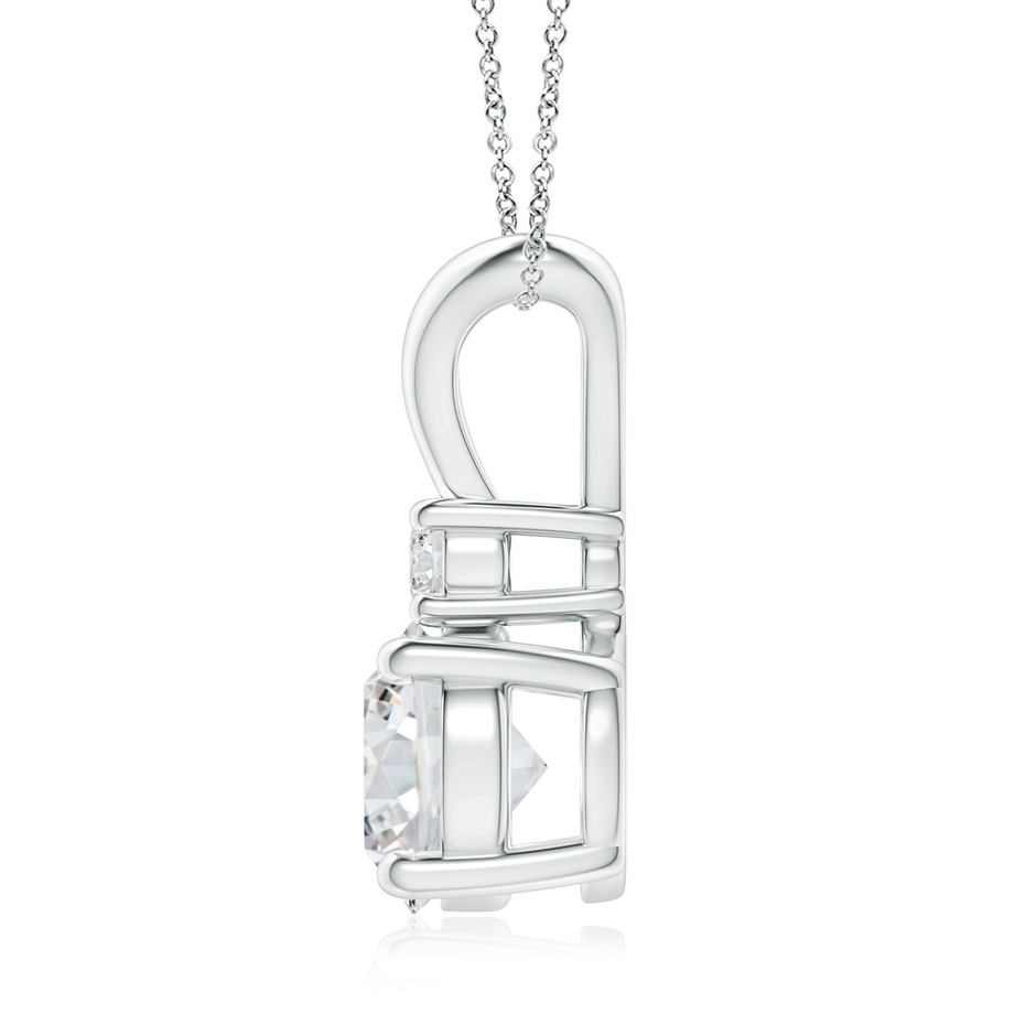8mm HSI2 Round Diamond Solitaire V-Bale Pendant with Diamond Accent in White Gold side 199