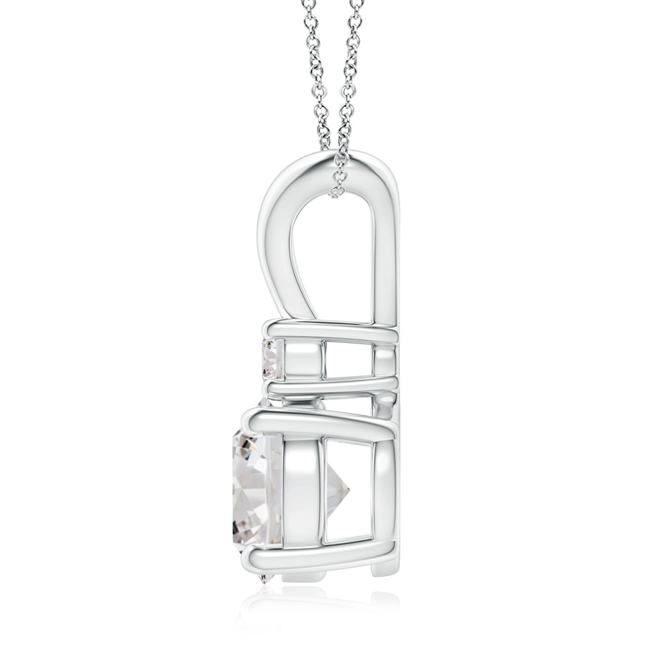 8mm IJI1I2 Round Diamond Solitaire V-Bale Pendant with Diamond Accent in P950 Platinum side 199