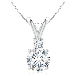 9.2mm GVS2 Round Diamond Solitaire V-Bale Pendant with Diamond Accent in P950 Platinum