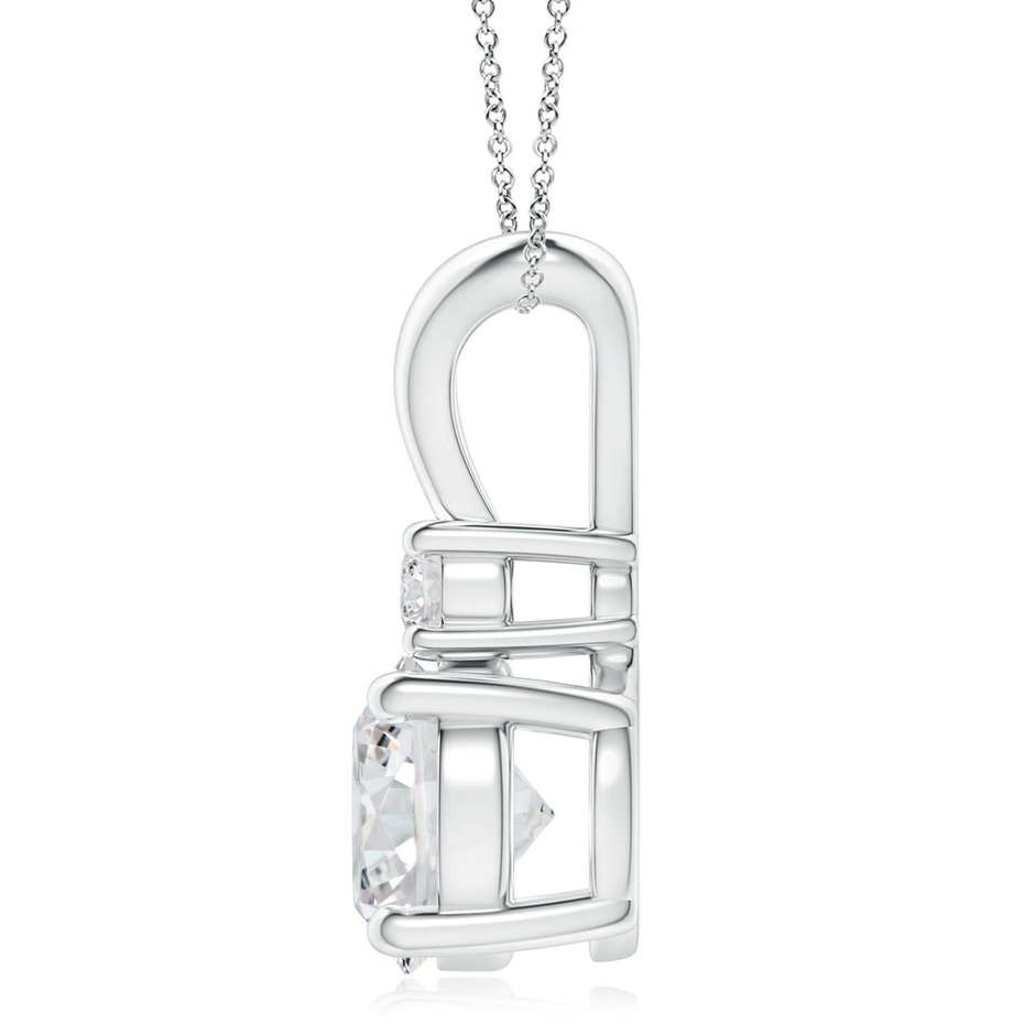 9.2mm HSI2 Round Diamond Solitaire V-Bale Pendant with Diamond Accent in P950 Platinum side 199
