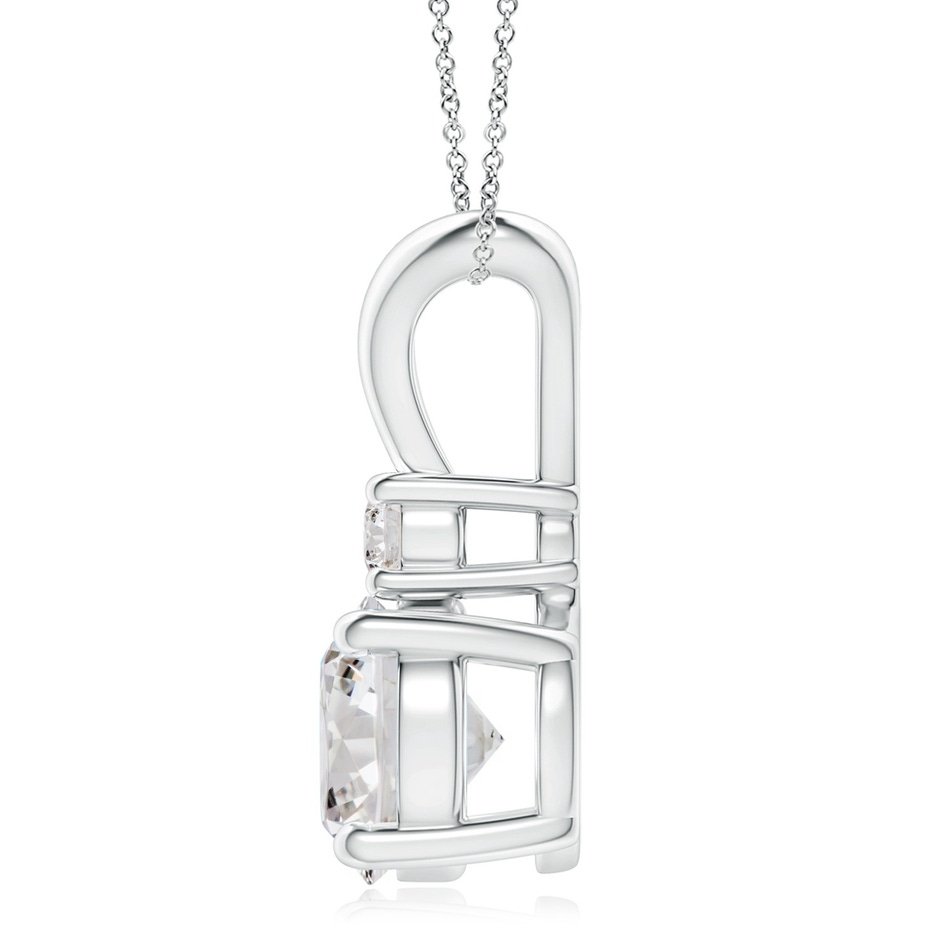 9.2mm IJI1I2 Round Diamond Solitaire V-Bale Pendant with Diamond Accent in P950 Platinum side 199