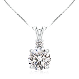 9.2mm IJI1I2 Round Diamond Solitaire V-Bale Pendant with Diamond Accent in S999 Silver