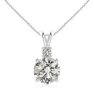 9.2mm KI3 Round Diamond Solitaire V-Bale Pendant with Diamond Accent in P950 Platinum