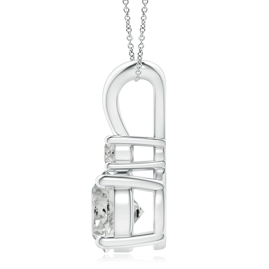 9.2mm KI3 Round Diamond Solitaire V-Bale Pendant with Diamond Accent in S999 Silver side 199