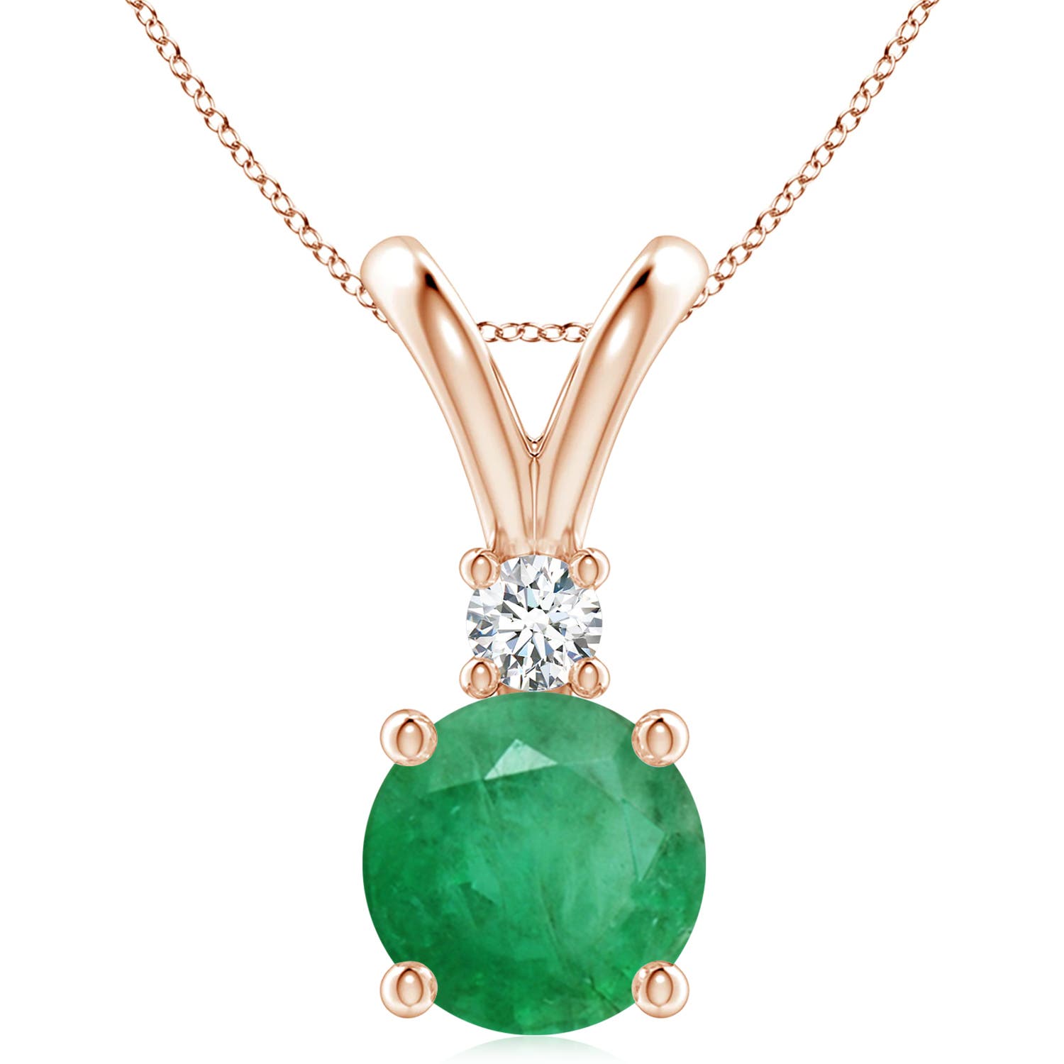 Image Representation of the Rose Gold Emerald Necklaces & Pendants