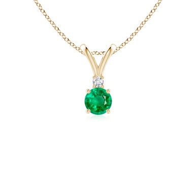 Bezel-Set Round Emerald Solitaire Pendant
