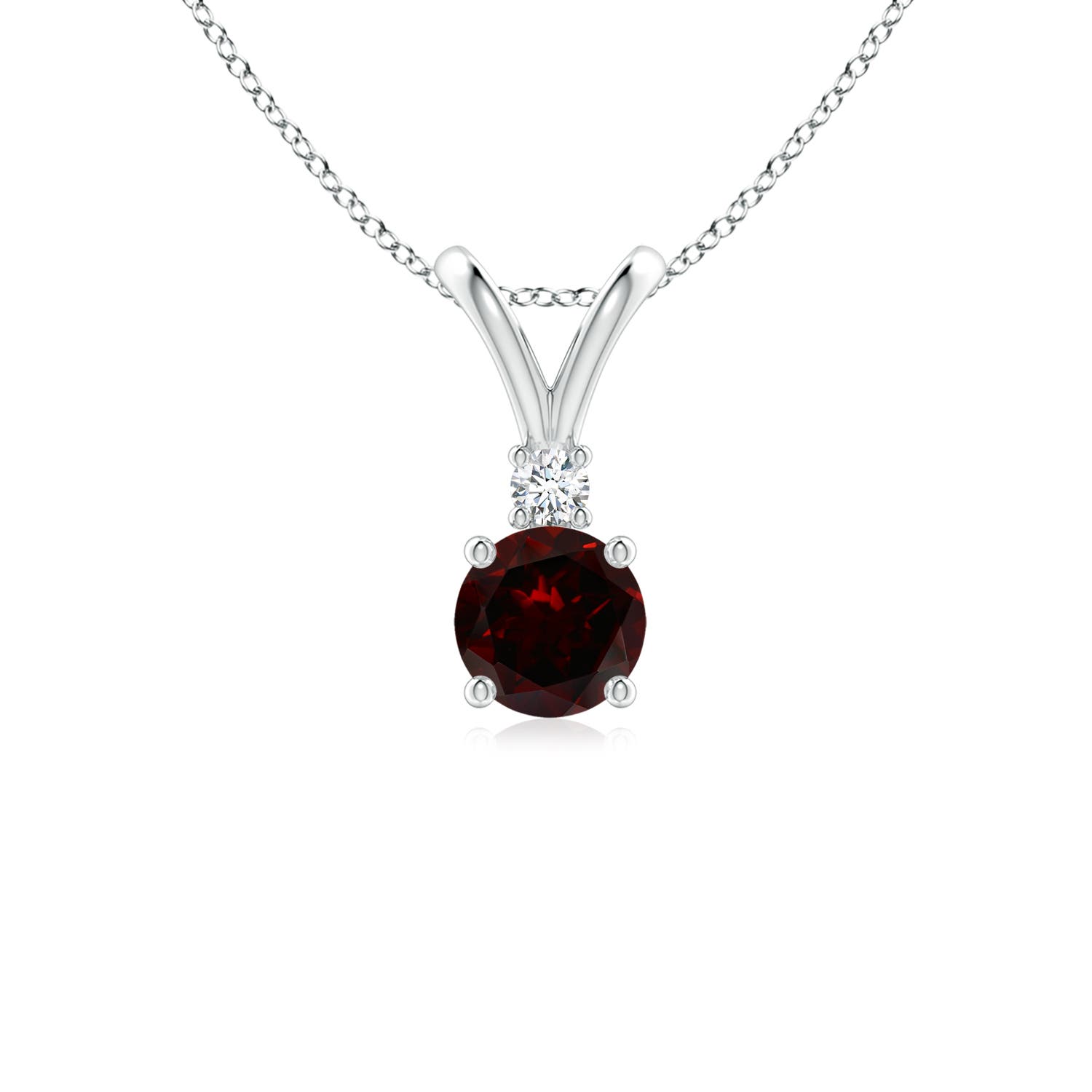 A - Garnet / 0.63 CT / 14 KT White Gold